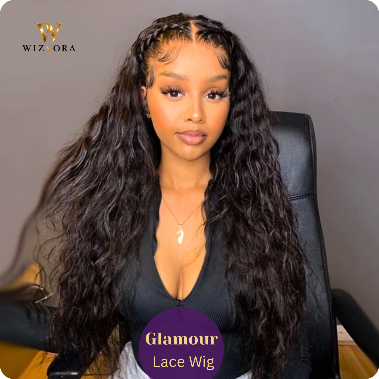 WIZVORA Glamour Lace Wig | HD Lace • Diepe Krullen van Organische Vezels