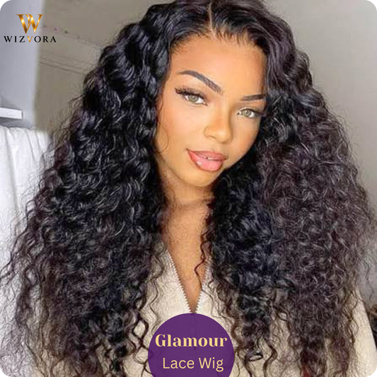 WIZVORA Glamour Lace Wig | HD Lace • Diepe Krullen van Organische Vezels