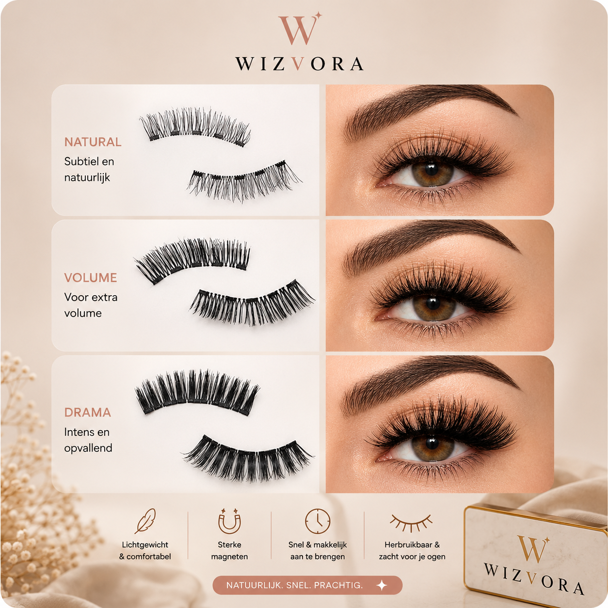 HiveGlow - Magnetische wimperset