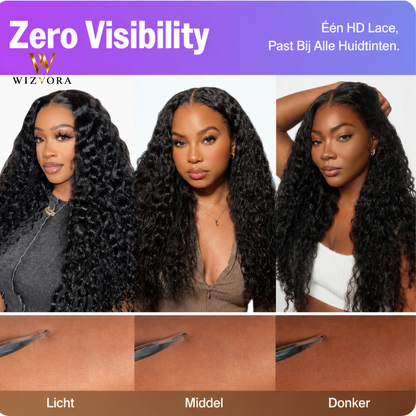 WIZVORA Glamour Lace Wig | HD Lace • Diepe Krullen van Organische Vezels
