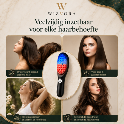 Veloura™ ScalpGlow Brush - Elegant beauty-tech ontworpen voor een ontspannende scalp care routine.