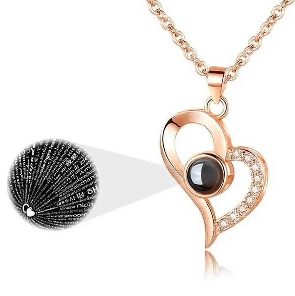 Halsketting, I Love You in 100 Talen - Cadeauset