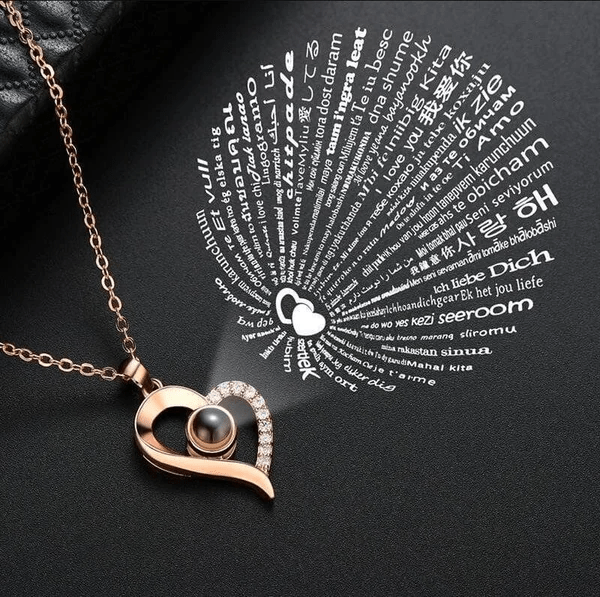 Halsketting, I Love You in 100 Talen - Cadeauset