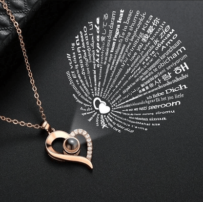 Halsketting, I Love You in 100 Talen - Cadeauset