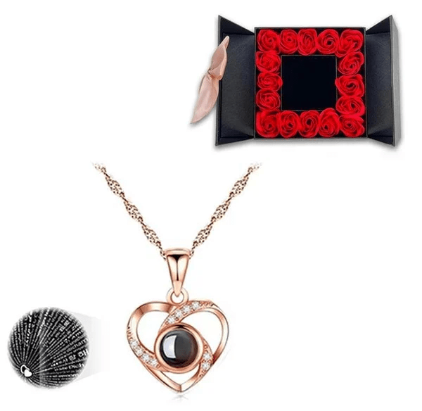 Halsketting, I Love You in 100 Talen - Cadeauset